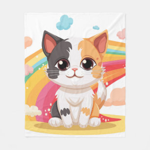 Niedliche Katze mit lebhaften Farben Design Fleece