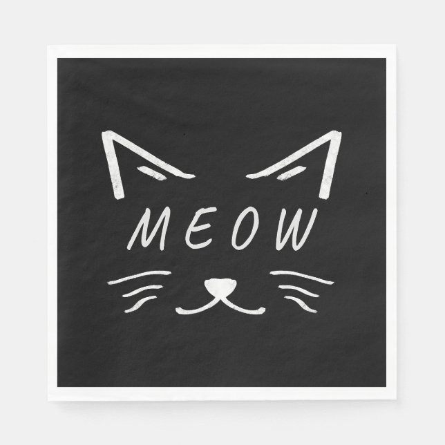niedliche Katze mit mittlerem Gesicht Serviette (Vorderseite)