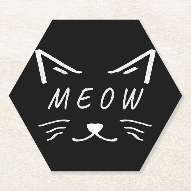 niedliche Katze mit mittlerem Gesicht Untersetzer (Vorderseite)