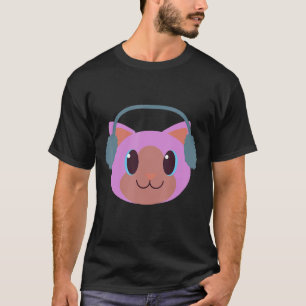 Niedliche Katze mit Ohrmuffen Warmers Winterurlaub T-Shirt
