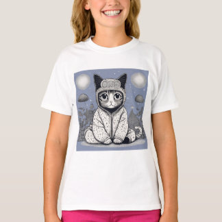 Niedliche Katze mit Pajama T-Shirt