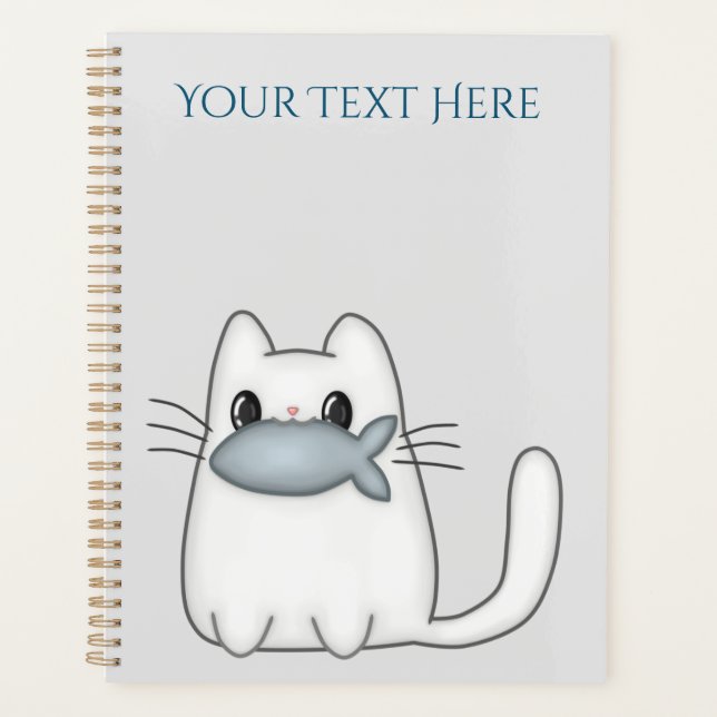 Niedliche Katze mit Preisfisch Planer (Vorderseite)