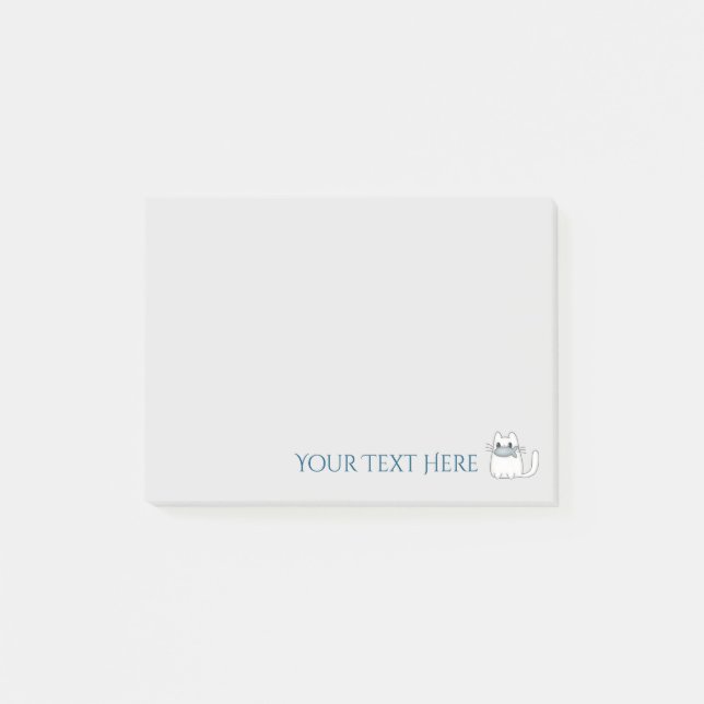 Niedliche Katze mit Preisfisch Post-it Klebezettel (Vorderseite)