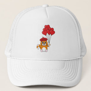 Niedliche Katze mit Rotem Herzen Truckerkappe