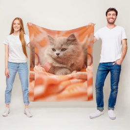 Niedliche Katze mit schönem, individuellem Bild Fleecedecke