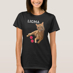 Niedliche Katze mit Spielzeug Ligma Witz T-Shirt