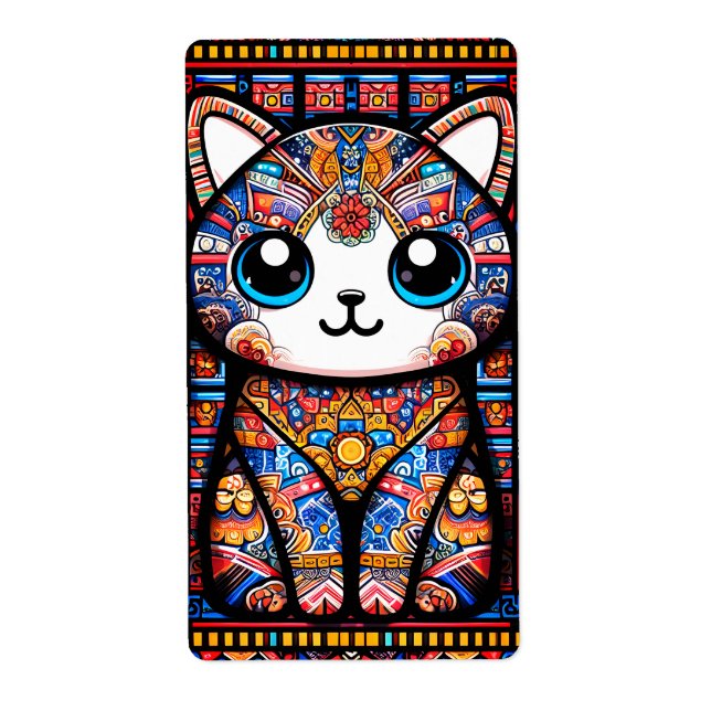 Niedliche Katze mit traditionellem Muster (Vorne)