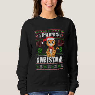 Niedliche Katze mit Weihnachtsmann im Ruhestand fü Sweatshirt