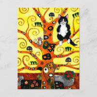 Niedliche Katze Mouse Klimt Tree of Life Tribute P
