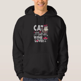 Niedliche Katze Mutter Wine Katze Muttertag Hoodie