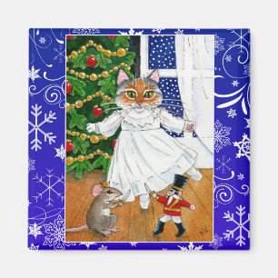 Niedliche Katze, Nussknackerballett, Weihnachten, Magnet