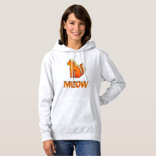 Niedliche Katze, Orange & Gelb Tier, Abstrakter Po Hoodie