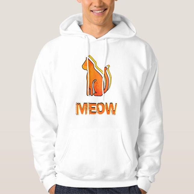 Niedliche Katze, Orange & Gelb Tier, Abstrakter Po Hoodie (Vorderseite)