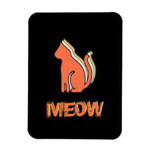 Niedliche Katze, Orange & Gelb Tier, Abstrakter Po Magnet