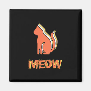Niedliche Katze, Orange & Gelb Tier, Abstrakter Po Magnet