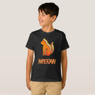 Niedliche Katze, Orange & Gelb Tier, Abstrakter Po T-Shirt
