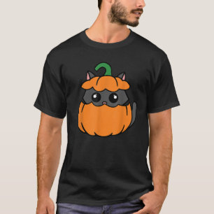 Niedliche Katze Orange Pumpkin Kitty Herbst Hallow T-Shirt