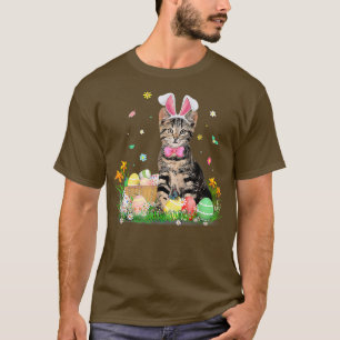 Niedliche Katze Ostertag Bunny Egg Kostüme Geschen T-Shirt