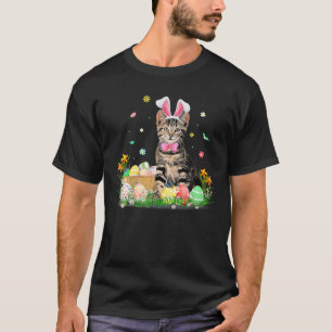 Niedliche Katze Ostertag Bunny Egg Kostüme Geschen T-Shirt