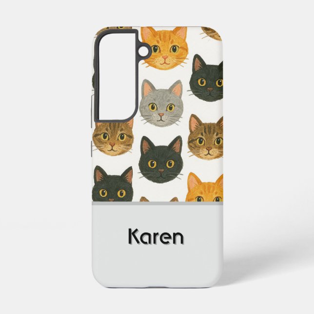 Niedliche Katze personalisiert Samsung Galaxy Hülle (Rückseite)