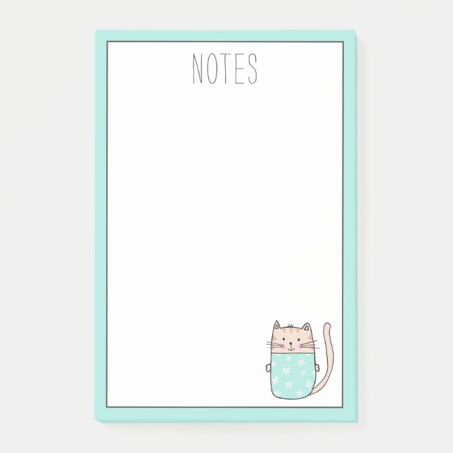 Niedliche Katze personzlisiert Post-it Klebezettel (Vorderseite)