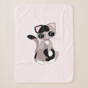 Niedliche Katze Pink Baby Sherpa Blanket Sherpadecke