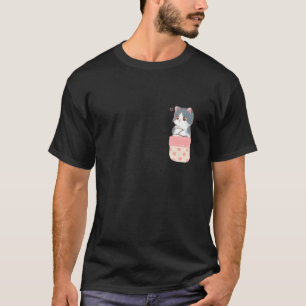 Niedliche Katze Pinkeln in Pocket Cat Lover Angry T-Shirt