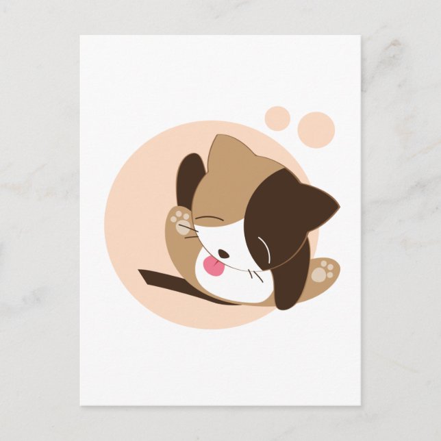 Niedliche Katze Postkarte (Vorderseite)
