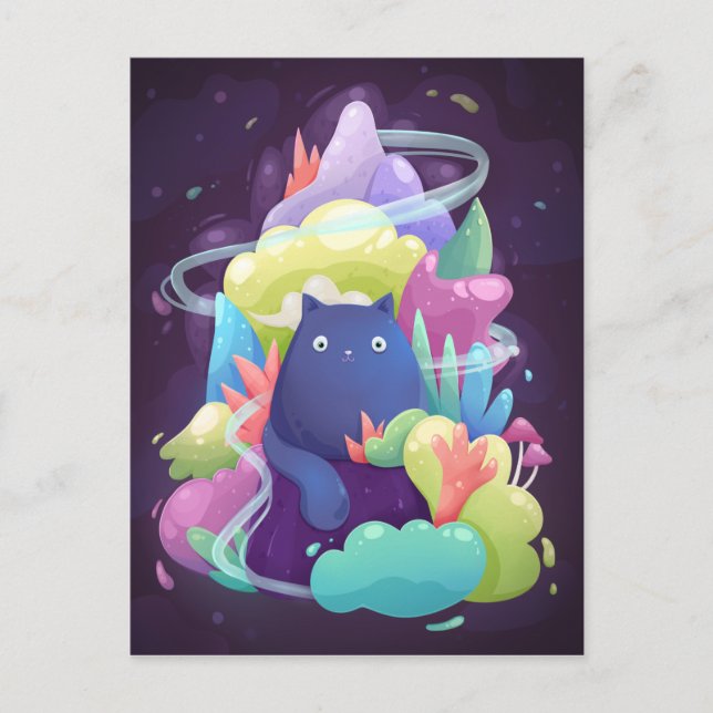 Niedliche Katze Postkarte (Vorderseite)