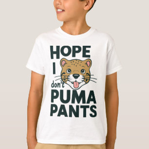 Niedliche Katze Pun Hope ich Puma Pants Cartoon De T-Shirt