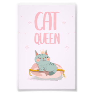 Niedliche Katze Queen Gift Idea, Kitten Cat Funny Fotodruck