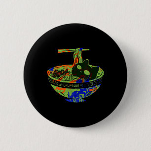 Niedliche Katze Ramen Noodle Bowl Spicy Noodles Ge Button