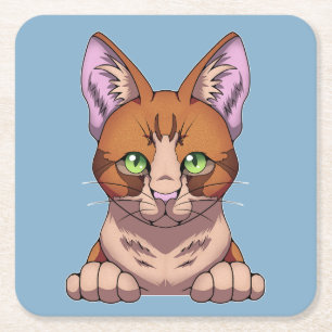 Niedliche Katze Rechteckiger Pappuntersetzer