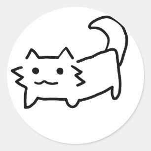 Niedliche Katze Runder Aufkleber