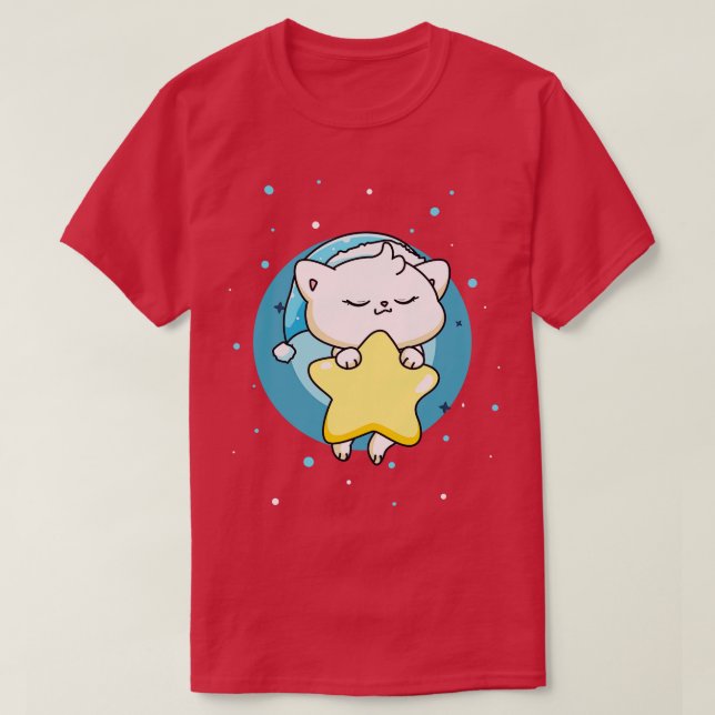 Niedliche Katze Schlafen Pajama Schlafen Kittel Ki T-Shirt (Design vorne)