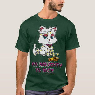 Niedliche Katze schmutzig und schön frohe Weihnach T-Shirt