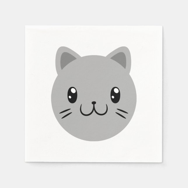 Niedliche Katze Serviette (Vorderseite)