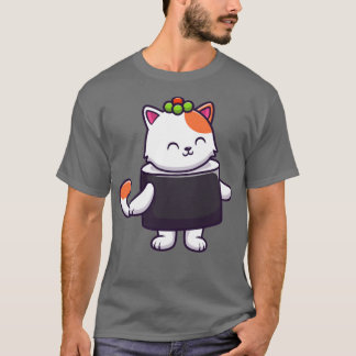 Niedliche Katze Sushi Lachs 2 T-Shirt