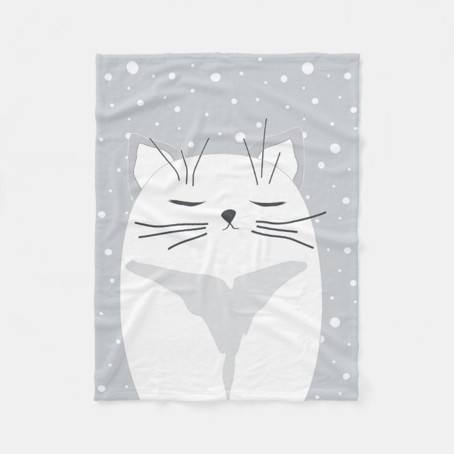 Niedliche Katze, Symbol von 2023. Fleecedecke (Vorderseite)