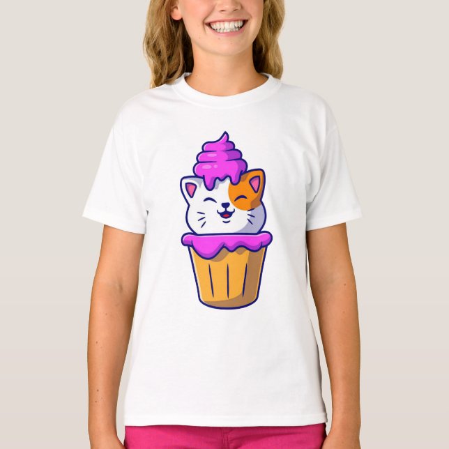 Niedliche Katze T-Shirt (Vorderseite)