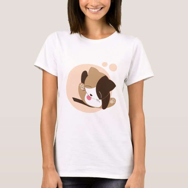 Niedliche Katze T-Shirt (Vorderseite)