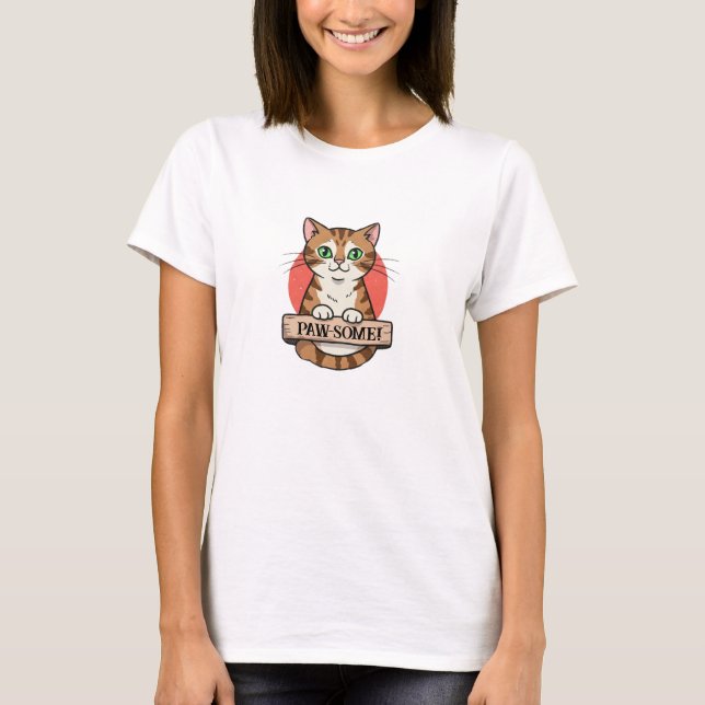 Niedliche Katze T-Shirt (Vorderseite)