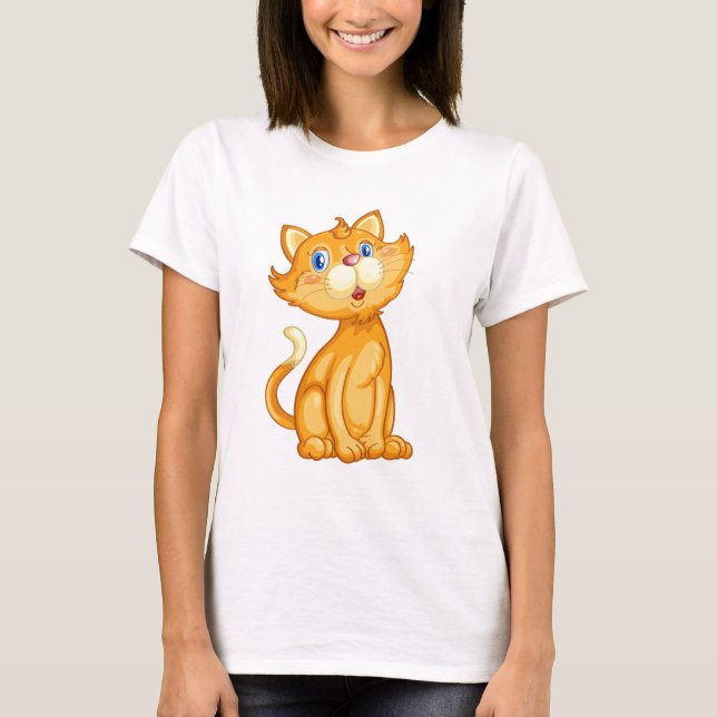 Niedliche Katze T-Shirt (Vorderseite)