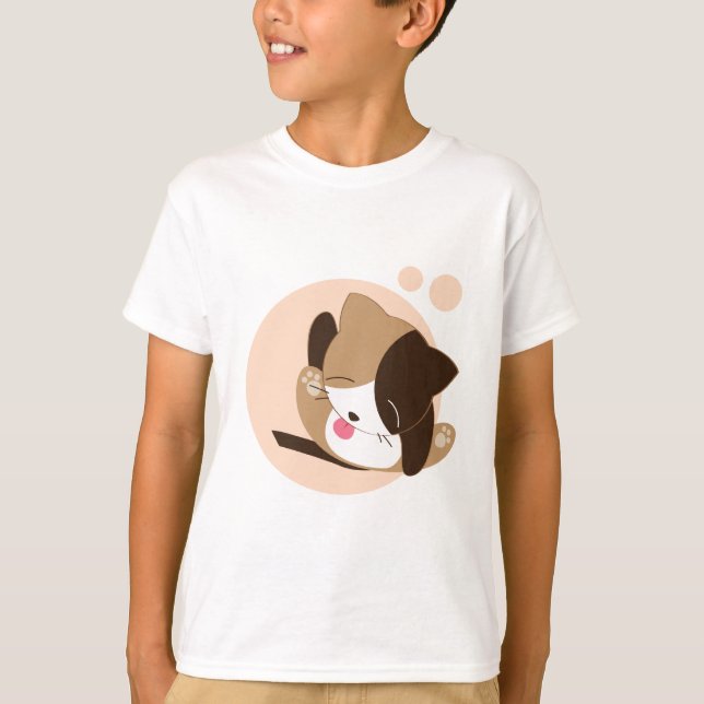 Niedliche Katze T-Shirt (Vorderseite)