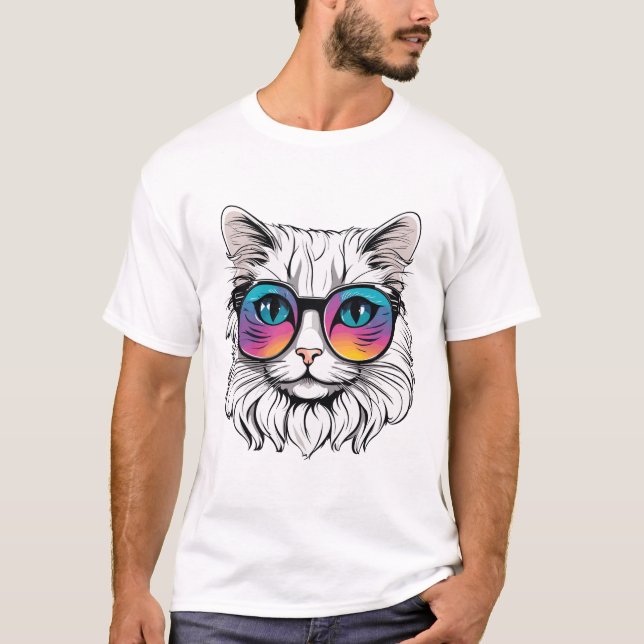 Niedliche Katze T-Shirt (Vorderseite)