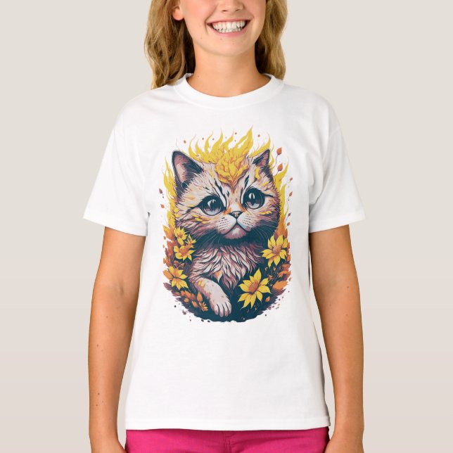 Niedliche Katze T-Shirt (Vorderseite)