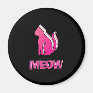 Niedliche Katze, Tier färbte rosa, abstrakte Magnet