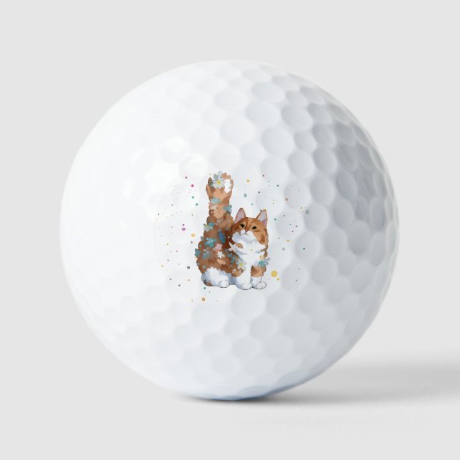 Niedliche Katze Tier Golfball (Vorderseite)