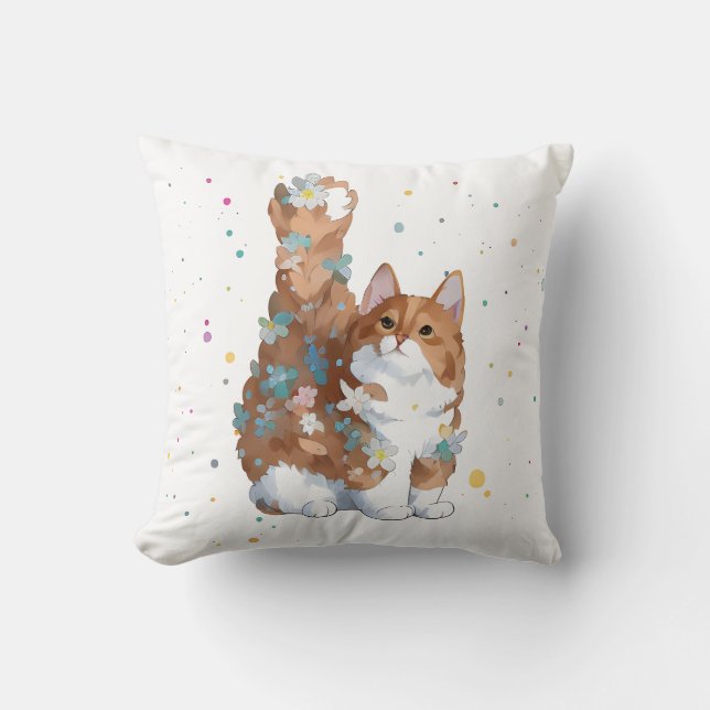 Niedliche Katze Tier Kissen (Vorderseite)