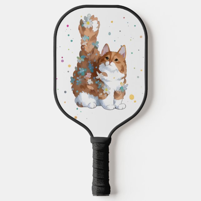 Niedliche Katze Tier Pickleball Schläger (Vorderseite)
